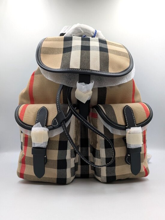 Burberry Enfield Check Canvas Backpack Archive Beige IP Check 8109273 main image 2